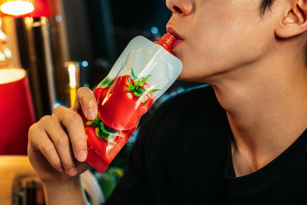 토마토쥬스 파우치 생산라인